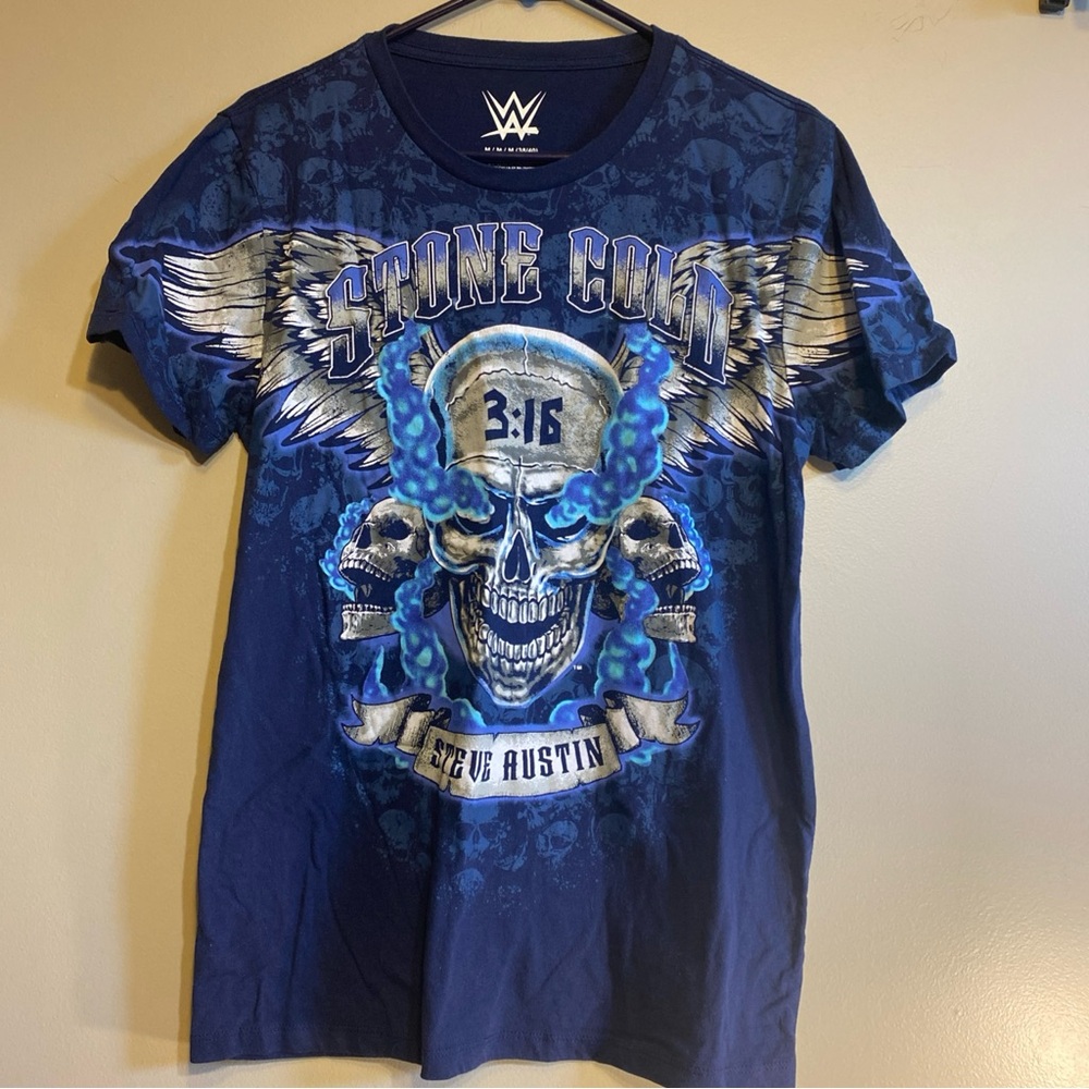 2024 WWE Stone Cold Steve Austin 3:16 Smoking Skull Wings Shirt Mens Medium